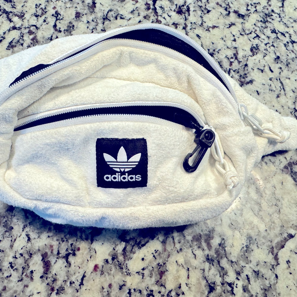 Adidas Fanny Pack White Terry Cloth